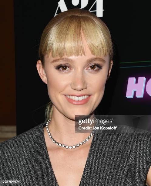 Maika Monroe attends the Los Angeles special screening of "Hot Summer Nights" at Pacific Theatres at The Grove on July 11, 2018 in Los Angeles,...