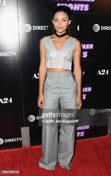 Bianca A. Santos attends the Los Angeles special screening of "Hot Summer Nights" at Pacific Theatres at The Grove on July 11, 2018 in Los Angeles,...