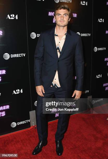 Alex Roe attends the Los Angeles special screening of "Hot Summer Nights" at Pacific Theatres at The Grove on July 11, 2018 in Los Angeles,...