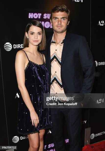 Maia Mitchell and Alex Roe attend the Los Angeles special screening of "Hot Summer Nights" at Pacific Theatres at The Grove on July 11, 2018 in Los...