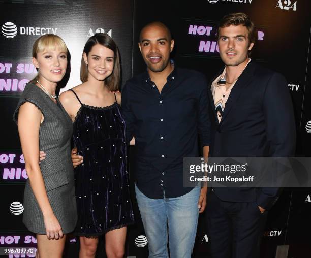 Maika Monroe, Maia Mitchell, Elijah Bynum and Alex Roe attend the Los Angeles special screening of "Hot Summer Nights" at Pacific Theatres at The...