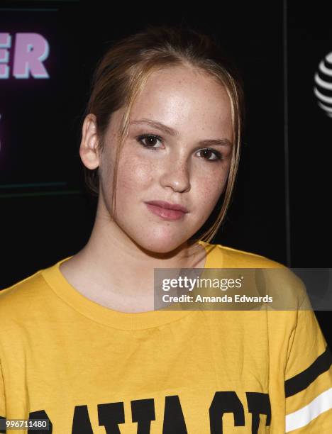 Actress Talitha Bateman arrives at the Los Angeles special screening of "Hot Summer Nights" at the Pacific Theatres at The Grove on July 11, 2018 in...