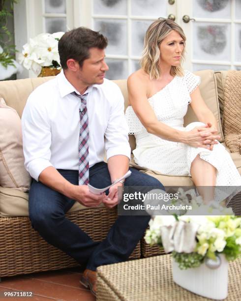 Actor / Singer Nick Lachey and TV Host Debbie Matenopoulos visit Hallmark's "Home & Family" celebrating 'Christmas In July' at Universal Studios...
