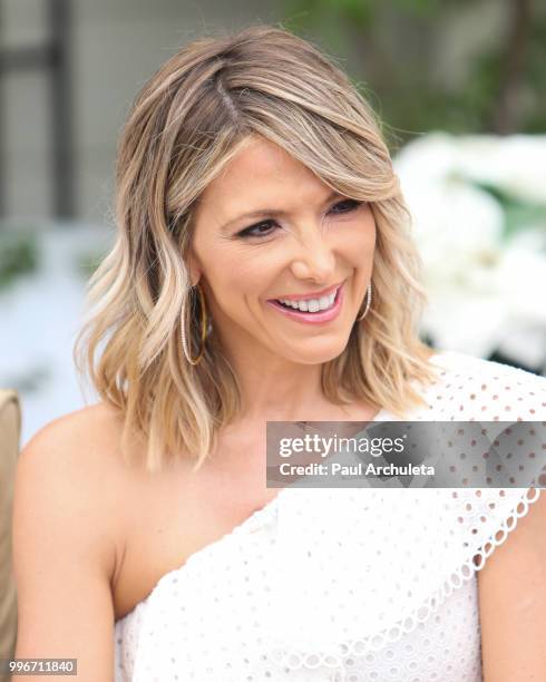 Host Debbie Matenopoulos on set at Hallmark's "Home & Family" celebrating 'Christmas In July' at Universal Studios Hollywood on July 11, 2018 in...