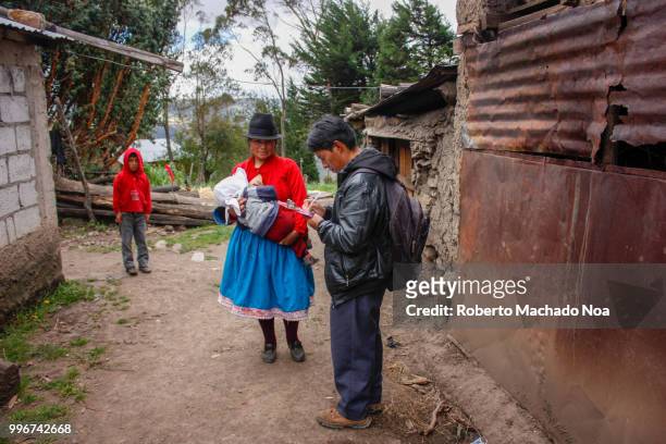 lifestyles of poor rural inhabitants of the andes, chimborazo, ecuador - machado padres fotografías e imágenes de stock