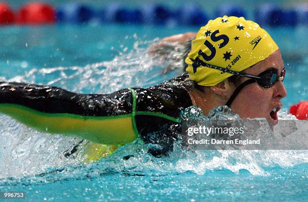 Petria Thomas of Australia in action in the women's 200 metre Butterfly at the Chandler Aquatic centre during the Goodwill Games in Brisbane,...