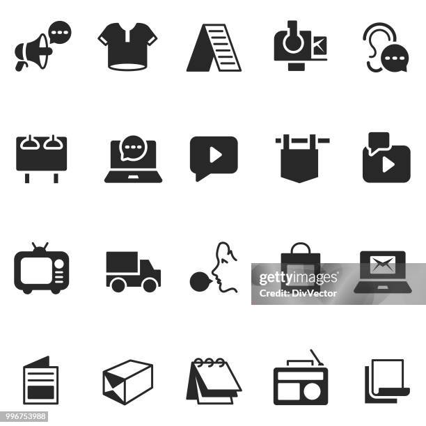 advertisement icon set - hard conversation stock illustrations