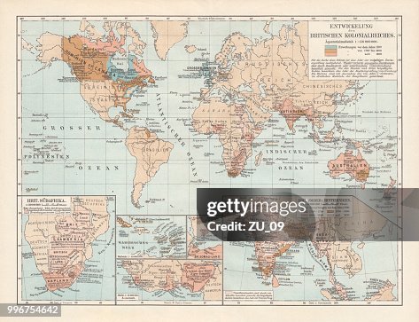 Development of the British Empire, lithograph, published 1897 Development of the British Empire, lithograph, published 1897