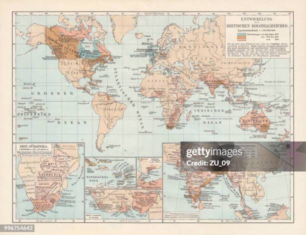 development of the british empire, lithograph, published 1897 - india map stock illustrations