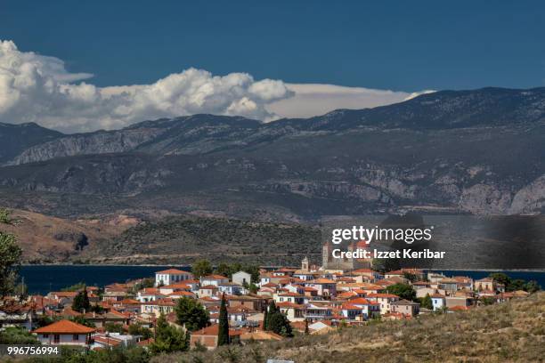 galaxidi town, in the gulf of corinth, central greece - galaxidi foto e immagini stock