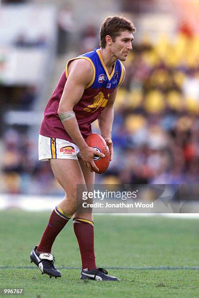 Alastair Lynch of the Lions in action during the round 12 AFL match between the Brisbane Lions and the Melbourne Demons played at the Gabba,...