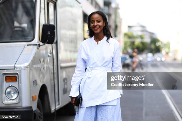 Sara Nuru attends the Magazine Lauch Party on July 6, 2018 in Berlin, Germany. .