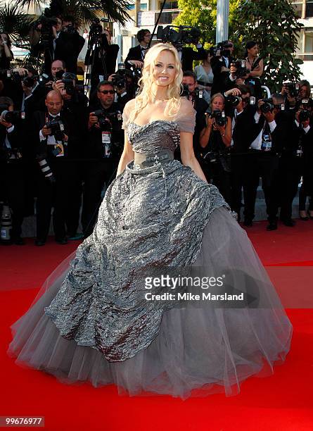 Adriana Karembeu attends the Biutiful Premiere at the Palais des Festivals during the 63rd International Cannes Film Festival on May 17, 2010 in...