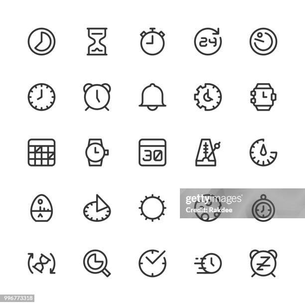 time icons - line series - daylight saving stock illustrations