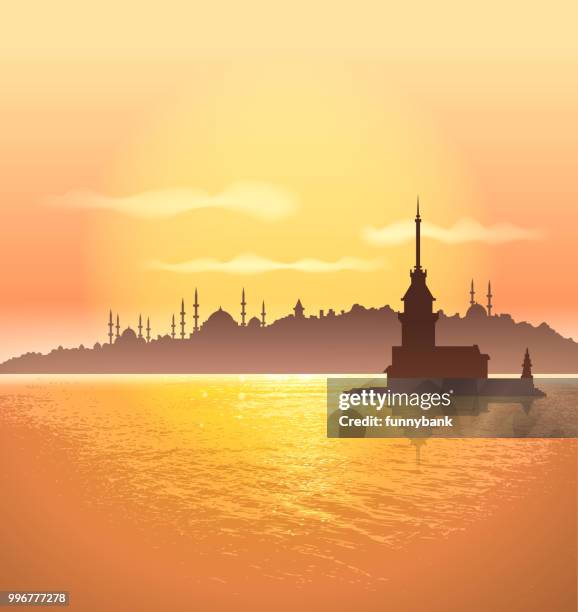 istanbul silhouette - istanbul stock illustrations