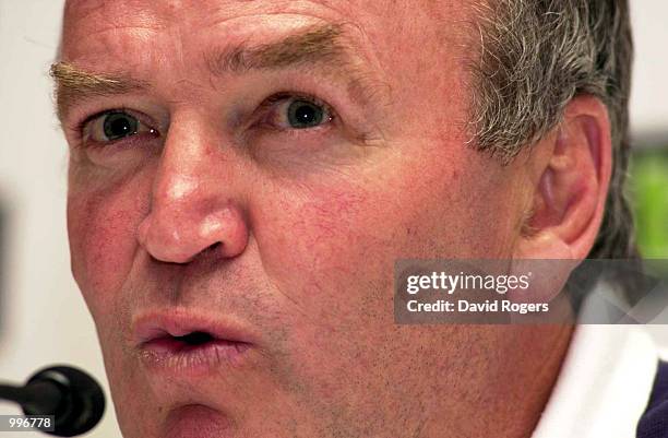 Graham Henry, coach of the British Lions, speaks during a press conference at the team hotel in Sydney, Australia. Mandatory Credit: Dave...