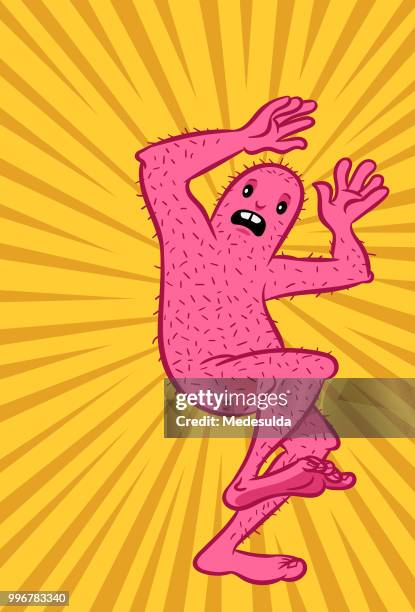 alien creature vector - yeti stock illustrations