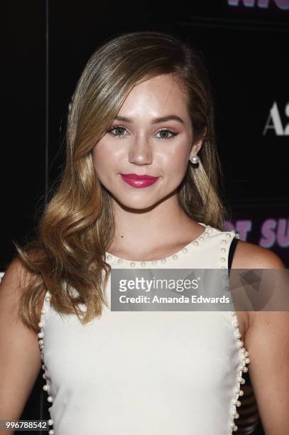 Actress Brec Bassinger arrives at the Los Angeles special screening of "Hot Summer Nights" at the Pacific Theatres at The Grove on July 11, 2018 in...