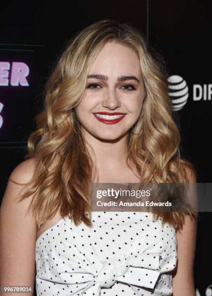 Actress Sophie Reynolds arrives at the Los Angeles special screening of "Hot Summer Nights" at the Pacific Theatres at The Grove on July 11, 2018 in...