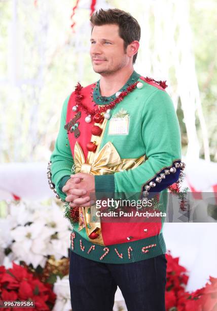 Actor / Singer Nick Lachey visit Hallmark's "Home & Family" celebrating 'Christmas In July' with an ugly sweater contest at Universal Studios...