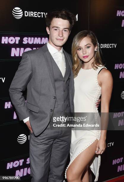 Actors Dylan Summerall and Brec Bassinger arrive at the Los Angeles special screening of "Hot Summer Nights" at the Pacific Theatres at The Grove on...