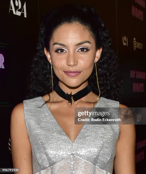 Bianca A. Santos arrives at the screening of A24's "Hot Summer Nights" at Pacific Theatres at The Grove on July 11, 2018 in Los Angeles, California.