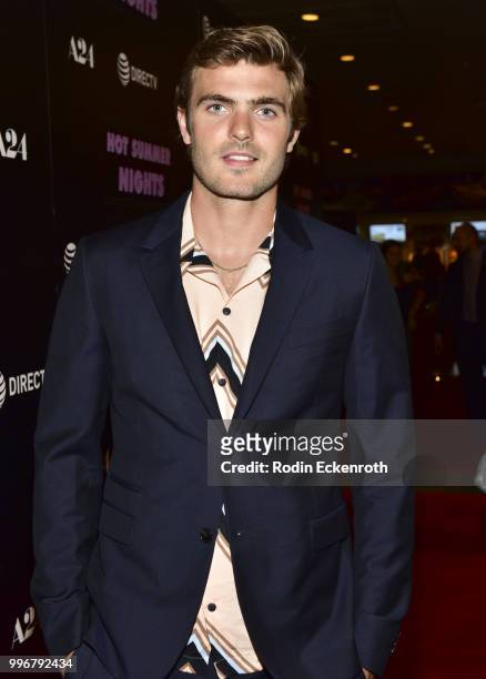 Alex Roe arrives at the screening of A24's "Hot Summer Nights" at Pacific Theatres at The Grove on July 11, 2018 in Los Angeles, California.