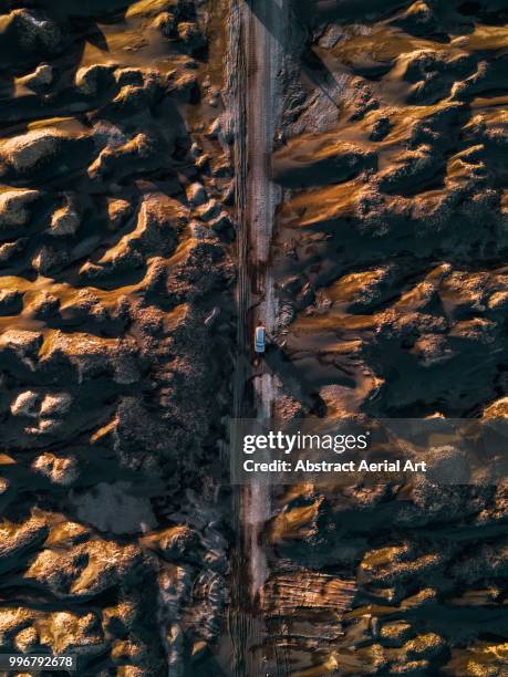 road in stokksnes, iceland - multicopter stock pictures, royalty-free photos & images