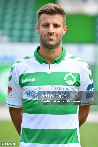 Marco Caligiuri of SpVgg Greuther Fuerth poses during the team presentation at Sportpark Ronhof Thomas Sommer on July 11, 2018 in Fuerth, Germany.