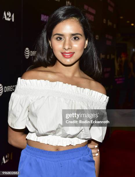 Aparna Brielle arrives at the screening of A24's "Hot Summer Nights" at Pacific Theatres at The Grove on July 11, 2018 in Los Angeles, California.