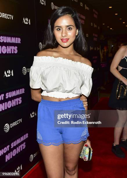 Aparna Brielle arrives at the screening of A24's "Hot Summer Nights" at Pacific Theatres at The Grove on July 11, 2018 in Los Angeles, California.