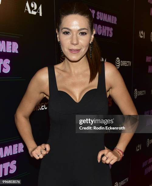 Romina Laino arrives at the screening of A24's "Hot Summer Nights" at Pacific Theatres at The Grove on July 11, 2018 in Los Angeles, California.