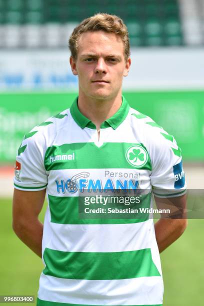Patrick Sontheimer of SpVgg Greuther Fuerth poses during the team presentation at Sportpark Ronhof Thomas Sommer on July 11, 2018 in Fuerth, Germany.