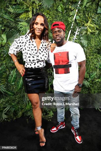 Ashley North and comedian Kevin Hart attend Ashley North's Launch of "AN STYLE" Candles at IceLink Boutique and Rooftop Lounge on July 11, 2018 in...