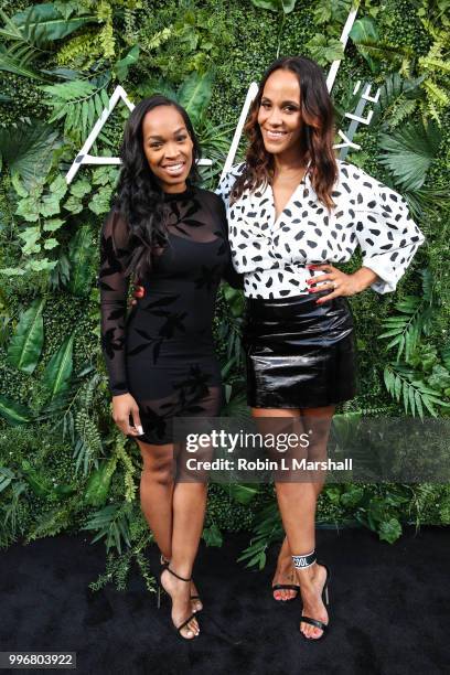 Khadijah Haqq and Ashley North attend Ashley North's Launch of "AN STYLE" Candles at IceLink Boutique and Rooftop Lounge on July 11, 2018 in West...