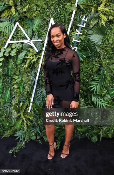 Khadijah Haqq attends Ashley North's Launch of "AN STYLE" Candles at IceLink Boutique and Rooftop Lounge on July 11, 2018 in West Hollywood,...