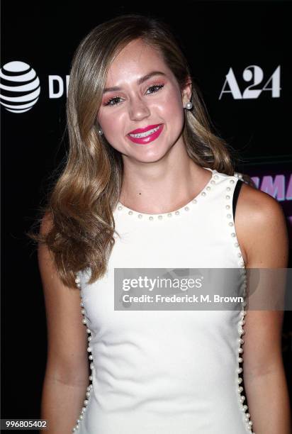 Actresss Brec Bassinger attends the Screening of A24's "Hot Summer Nights" at the Pacific Theatres at The Grove on July 11, 2018 in Los Angeles,...