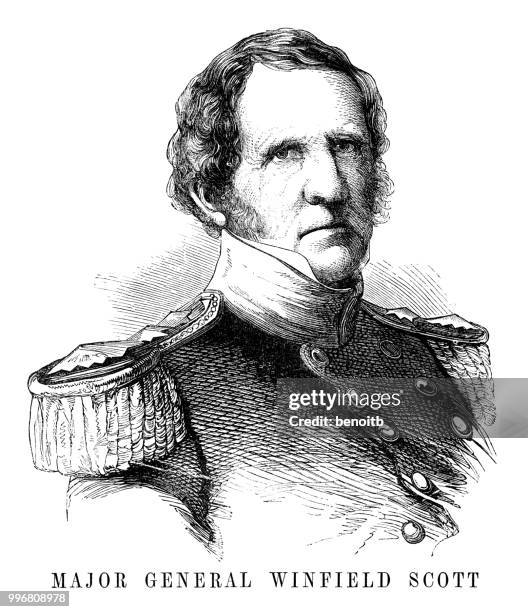 major general winfield scott - major general stock illustrations