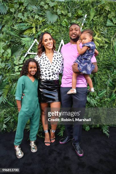 Ashley North, Dashon Goldson and family attend Ashley North's Launch of "AN STYLE" Candles at IceLink Boutique and Rooftop Lounge on July 11, 2018 in...