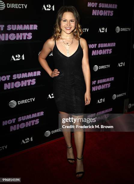 Actress Isabella Acres attends the Screening of A24's "Hot Summer Nights" at the Pacific Theatres at The Grove on July 11, 2018 in Los Angeles,...