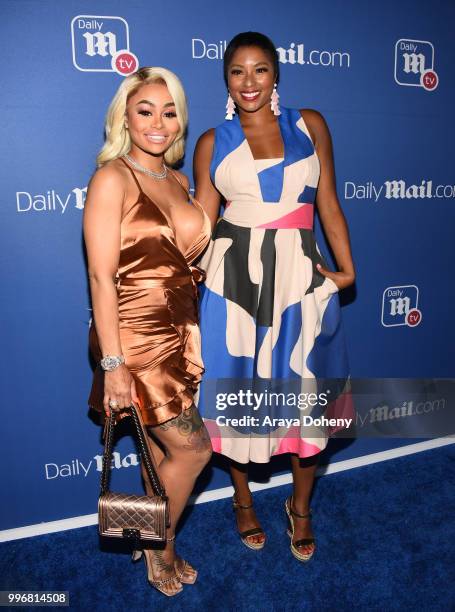 Blac Chyna and Alicia Quarles of DailyMailTV attend the DailyMail.com & DailyMailTV Summer Party at Tom Tom on July 11, 2018 in West Hollywood,...