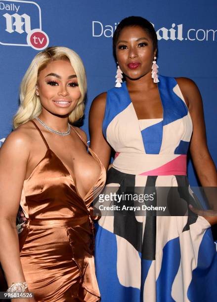 Blac Chyna and Alicia Quarles of DailyMailTV attend the DailyMail.com & DailyMailTV Summer Party at Tom Tom on July 11, 2018 in West Hollywood,...
