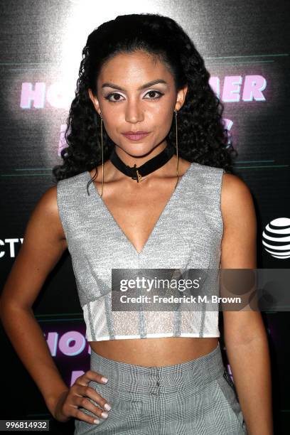 Actress Bianca A. Santos attends the Screening of A24's "Hot Summer Nights" at the Pacific Theatres at The Grove on July 11, 2018 in Los Angeles,...