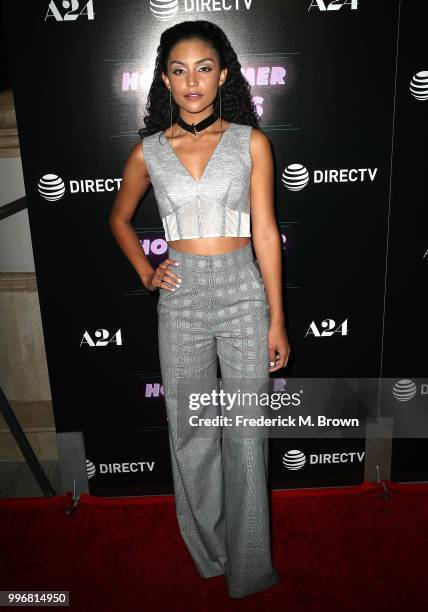 Actress Bianca A. Santos attends the Screening of A24's "Hot Summer Nights" at the Pacific Theatres at The Grove on July 11, 2018 in Los Angeles,...