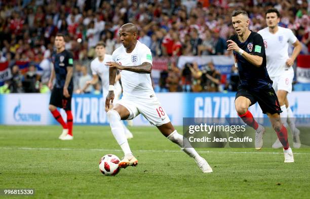 Ashley Young of England during the 2018 FIFA World Cup Russia Semi Final match between England and Croatia at Luzhniki Stadium on July 11, 2018 in...