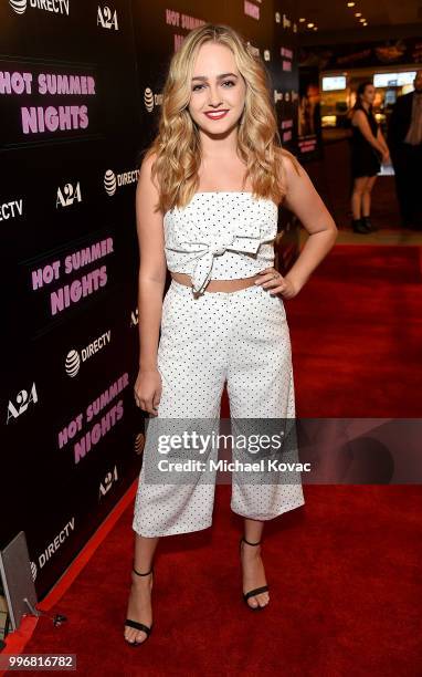 Actor Sophie Reynolds attends the Los Angeles Special Screening of "Hot Summer Nights" on July 11, 2018 in Los Angeles, California.