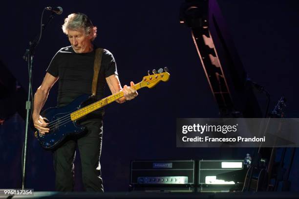 Roger Waters performs on stage during Lucca Summer Festival at Piazza Napoleone on July 11, 2018 in Lucca, Italy.