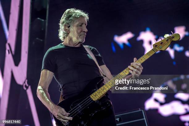 Roger Waters performs on stage during Lucca Summer Festival at Piazza Napoleone on July 11, 2018 in Lucca, Italy.