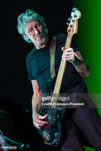 Roger Waters performs on stage during Lucca Summer Festival at Piazza Napoleone on July 11, 2018 in Lucca, Italy.