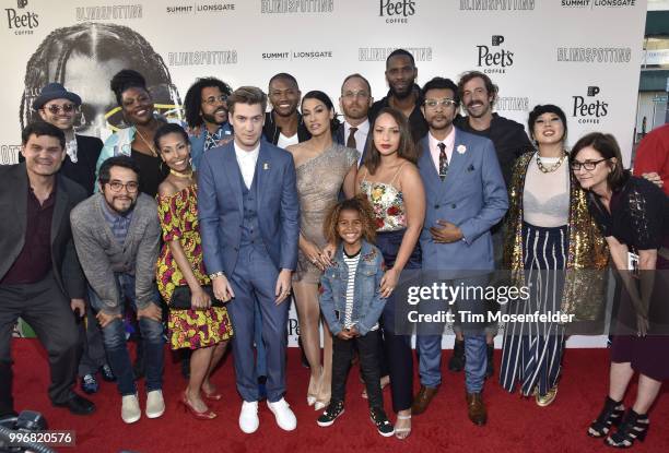 Daveed Diggs and the film cast attend the premiere of Summit Entertainment's "Blindspotting" at The Grand Lake Theater on July 11, 2018 in Oakland,...